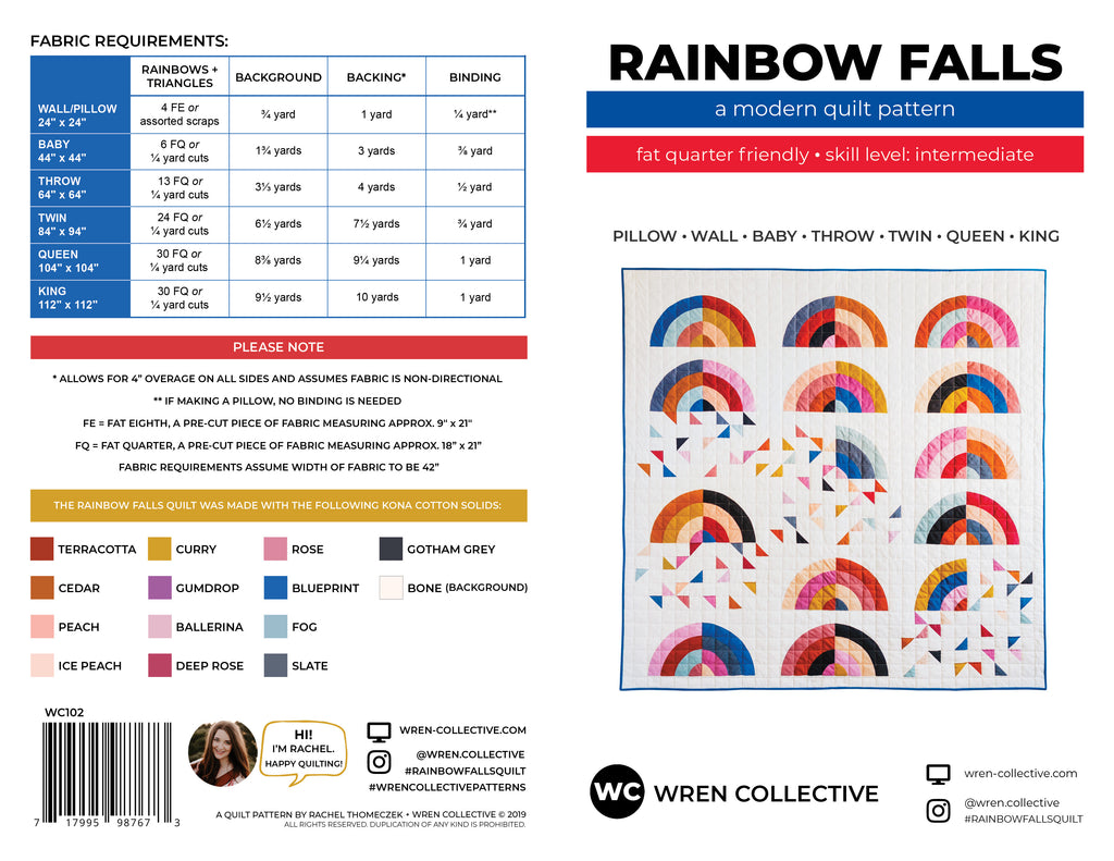 Rainbow Falls PRINTED Pattern
